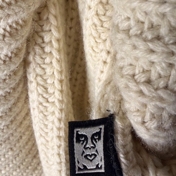 Men’s Obey Cream Knit Sweater - Picture 5 of 11